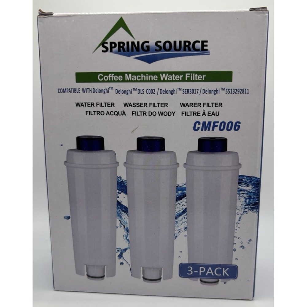 3-Pack Spring Source Coffee Filter For DeLonghi DLS002 SER3017, 551329811, EC800